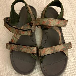 Northside Olive Green and Orange Strap Sports Sandals